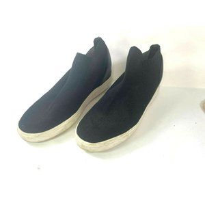 Steve Madden Womens Sly Sneakers Shoes Black White SLY01S1 Mid Top Slip On 9M